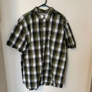 Carhartt Olive and White Plaid Button Down Shirt 3XL T
